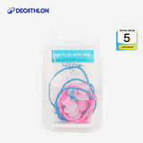 迪卡侬（DECATHLON）游泳装备鼻夹耳塞防丢失硅胶带绳便携成人男童女童玩水NABWG 系带耳塞(可拆卸，2对装)