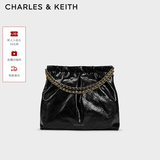 CHARLES&KEITH子母链条大容量流浪包托特包单肩斜挎包女包生日礼物CK2-40671449 【L号】Black黑色 L