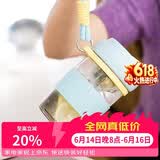 乐扣乐扣（LOCK&LOCK）元贝磁弹杯玻璃儿童水杯磁吸茶水分离杯子男女户外便携550ml蓝色
