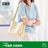 森马（Semir）水桶包潮牌背包立体简约时尚女包单肩包105225153015