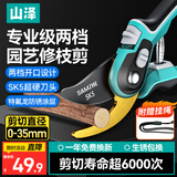 山泽园艺修枝剪家用花卉盆景造型专用剪刀省力果树花园林剪9寸 YLJ01