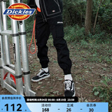 Dickies休闲裤 男女同款新复古回潮印花多口袋束口工装裤百搭 黑色 30