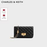 CHARLES&KEITH经典菱格链条小方包单肩斜挎包包女包生日礼物送女友CK2-70160131