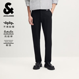 杰克·琼斯（JACK&JONES）男装秋季商务通勤长裤舒适新款抗皱易打理休闲裤锥形裤子品牌男裤 E40黑色 第二批 30 170