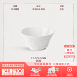 玛戈隆特乔迁礼纯白浮雕餐具碗碟套装骨瓷面饭碗汤碗散件多规格选事事如意 12.5CM*6.5CM饭碗