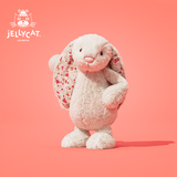 Jellycat害羞乳白色邦尼兔动物毛绒玩偶安抚玩偶娃娃送礼生日礼物 花布乳白色邦尼兔（白芮） Medium