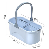 洗拖把桶长方形家用水桶平板拖把清洗桶手提多用桶大号容量多功能 蓝色清洗桶（42cm以下可用）