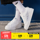 adidas NIZZA PLATFORM厚底增高运动帆布鞋女阿迪达斯三叶草 白   39