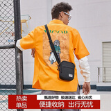 稻草人男士随身旅行休闲单肩斜挎包手机帆布小背包迷你骑行时尚通勤迷你