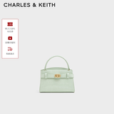 CHARLES&KEITH鳄鱼纹凯莉包手提斜挎婚包包女包生日礼物送女友CK2-50270880-1 Mint Green薄荷绿色（新色） S