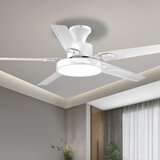 奥克斯风扇灯大尺寸静音家用吸顶一体铁艺客厅餐厅饭2025年新款吊扇灯 吸顶52寸白色-变频-(双控)48W