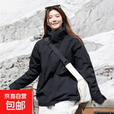 【骆驼同款】三合一冲锋衣夹克男女款户外工装防风防水宽松外套男 黑色 【单外套】 L （130-150斤）男女通用