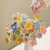 巧心师景德镇陶瓷花束5支手工陶瓷花束永生花居家摆件生日礼物DIY瓷器