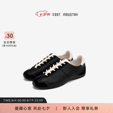 FOOT INDUSTRY 足下工业「品牌经典」芭蕾德训鞋真皮舒适百搭运动休闲透气女鞋 黑色/古白 「品牌经典」 40