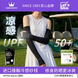 Let's slim韩国冰袖手套手指冰丝防晒袖套男女防紫外线户外骑行手套手袖套薄 手指 黑色 【男女通用】 均码