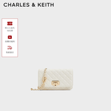 CHARLES&KEITH经典菱格链条小方单肩斜挎包包女包生日礼物送女友CK2-70160131 Cream奶白色 小包