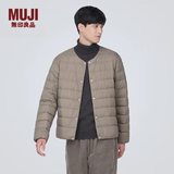 MUJI 男式 便携式 无领羽绒夹克男款 男士羽绒服冬季款 保暖 浅灰棕色3A M