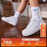 耐克空军一号女运动鞋夏轻盈小白鞋 AIR FORCE 1 SHADOW CI0919 100白色/白色/白色 39