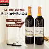 卡尔夫人（LadyCarle）【AOP级法定等级】法国进口红酒干红葡萄酒 原酒送礼装750ml*2
