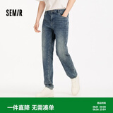 森马（Semir）森柔|牛仔裤男夏季复古水洗小脚裤舒适弹力棉质长裤103325124101A
