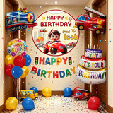 极度空间生日场景布置女孩生日气球儿童道具氛围装饰汽车套装