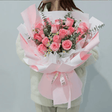 馨仪鲜花速递玫瑰向日葵康乃馨花束送女友生日礼物全国同城配送 19朵粉玫瑰花束