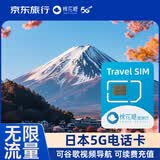日本电话卡高速5G手机流量上网卡旅游sim卡 4天无限流量 
