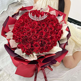 领香鲜花速递33朵香槟玫瑰花束送老婆表白女友生日礼物全国同城配送 99朵红玫瑰花束—幸福