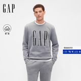 盖璞（GAP）男女装春款印花logo抓绒圆领卫衣合身上衣美版 灰色 645634 M 美码 L亚洲码180/96A 【偏大，建议拍小一码】