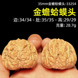山中玉【一物六图】文玩核桃狮子头手把件青皮老树王勇盘玩新年礼物 新35mm金蟾蛤蟆头-33254