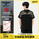 BOY LONDON【金翼凌云】夏季情侣款潮牌男女简约纯棉短袖T恤N01909 黑色 （黑金） XS