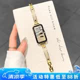 适用华为手环11表带千金弯月手镯华为手环10/9气质金属表带女表链 弯月手镯拼皮-金拼白皮 适用:华为手环11表带【nfc通用】