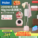 海尔（Haier）立式挂烫机35g蒸汽量2.5L水箱双杆家用手持熨斗烫衣服带板大功率平挂两用熨烫机GS2408F 价保618