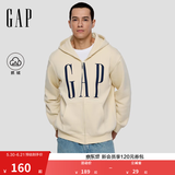 GAP男女装春款logo印花抓绒宽松运动连帽衫卫衣786920 米色 S (165/88A)亚洲尺码