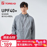 探路者（TOREAD）防晒衣春夏男女情侣轻薄透气防紫外线UPF40+防泼水户外风衣 TAZK81804 青蓝灰L