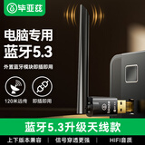毕亚兹 USB蓝牙适配器5.3发射器天线款 蓝牙音频接收器适用笔记本电脑蓝牙耳机音响键鼠100米
