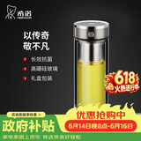 希诺抗菌双层玻璃杯2026新款茶水分离泡茶杯子男办公车载水杯XN-628L