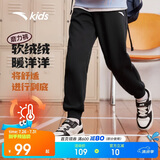 安踏儿童裤子男女小童冬季加绒保暖针织运动长裤A72447703