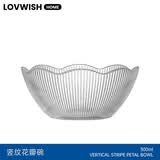 乐唯诗（LOVWISH）透明花边玻璃碗沙拉碗饭碗水果盘花朵造型花瓣型精致别致优雅时尚 莲花碗【透明款】300ml*1