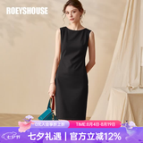 ROEYSHOUSE罗衣职场女装无袖连衣裙夏新款简约知性修身显瘦裙子01790 黑色 M