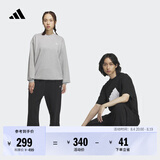 adidas情侣款加绒加厚直筒束脚运动裤男女秋冬阿迪达斯官方轻运动   黑色（推荐女生选小一码）   XL