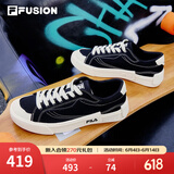 FILA FUSION斐乐男鞋POP帆布鞋潮牌男子潮流板鞋街拍运动休闲鞋男 黑-BK 44
