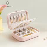 VLANDO便携首饰盒分区收纳项链耳钉戒指盒高档精致送女友生日礼物
