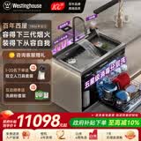 西屋集成水槽洗碗机气爆洗超声波果蔬清洗家用双层嵌入式碗柜14套洗碗机一体机 JCX-E8L 900mm双槽+净水器 可选左右洗碗机