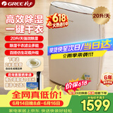 格力（GREE）【干衣除湿】除湿机抽湿机家用20升/天单间≤40㎡低噪除潮回南天除霉干衣智能控湿24H定时DH20EF