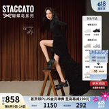 思加图杨幂同款2026春季蝴蝶岛老爹鞋女鞋ECE83AM6 郁金香黑 35