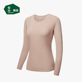 松山棉店【小暖羊轻暖衣】暖绒80美利奴羊毛保暖内衣女士上衣-咖色M