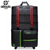 爱路易158航空托运包大容量万向轮行李箱可折叠托运旅行箱折叠包搬家包 黑色 36英寸 5轮3层可伸缩