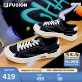 FILA FUSION斐乐男鞋POP帆布鞋潮牌男子潮流板鞋街拍运动休闲鞋男 黑-BK 39