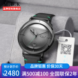 美国MBK手表男机械表全自动男士大气潮表防水时尚名表瑞士风格超薄个性运动原装进口机芯腕表 【星球系列】黑壳灰面皮带【进口机芯】
